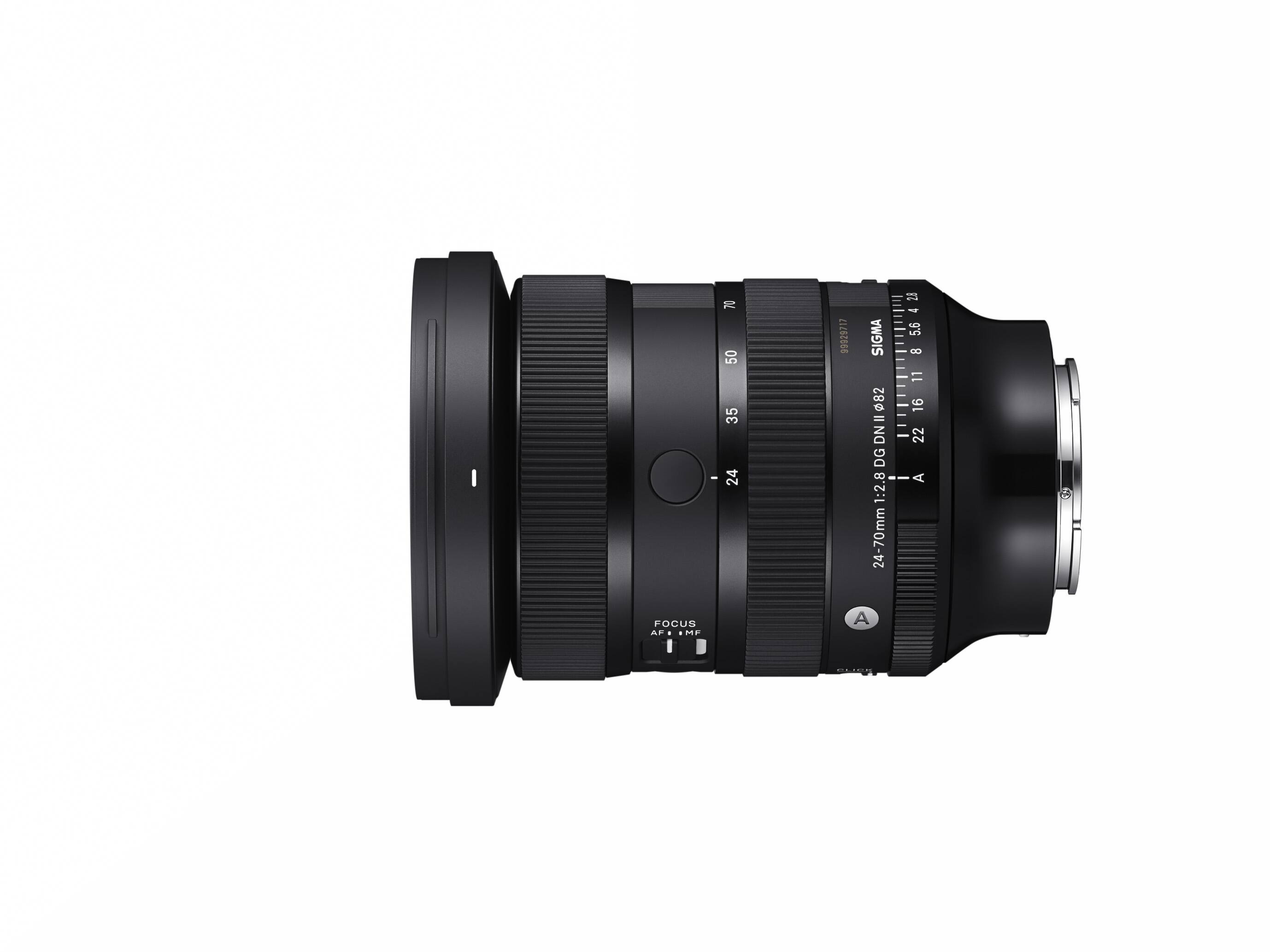 70 50 35 - 24  
99929717  
28 4 SIGMA 85.6 4 28 5.6 8 11 82 16 DN - 22 DG -- - A 1:2.8 24-70mm  
FOCUS AF . ME