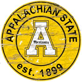 Fan Creations - Appalachian State Mountaineers 23.5" Distressed Round Sign - Multicolor