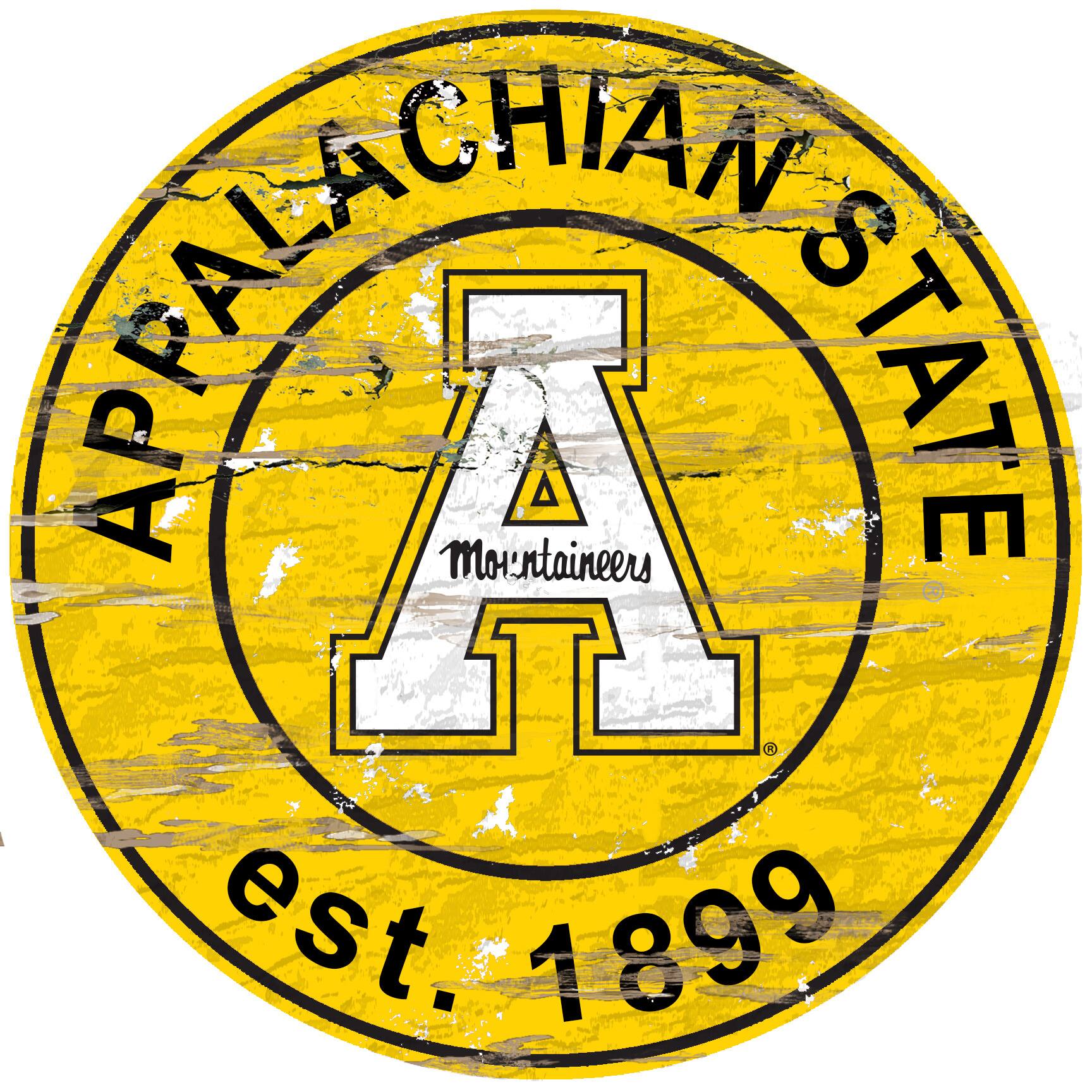 Appalachian State Mountaineers 23.5" Distressed Round Sign