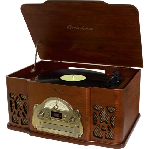 Best Buy: Electrohome Winston Vintage Classic Turntable Real Wood Stereo  System w/ AM/FM Radio/CD/Full Size Record Player Wood EANOS501