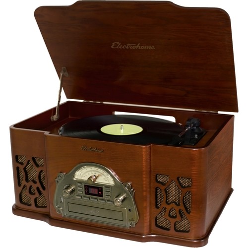 Best Buy: Electrohome Winston Vintage Classic Turntable Real Wood 