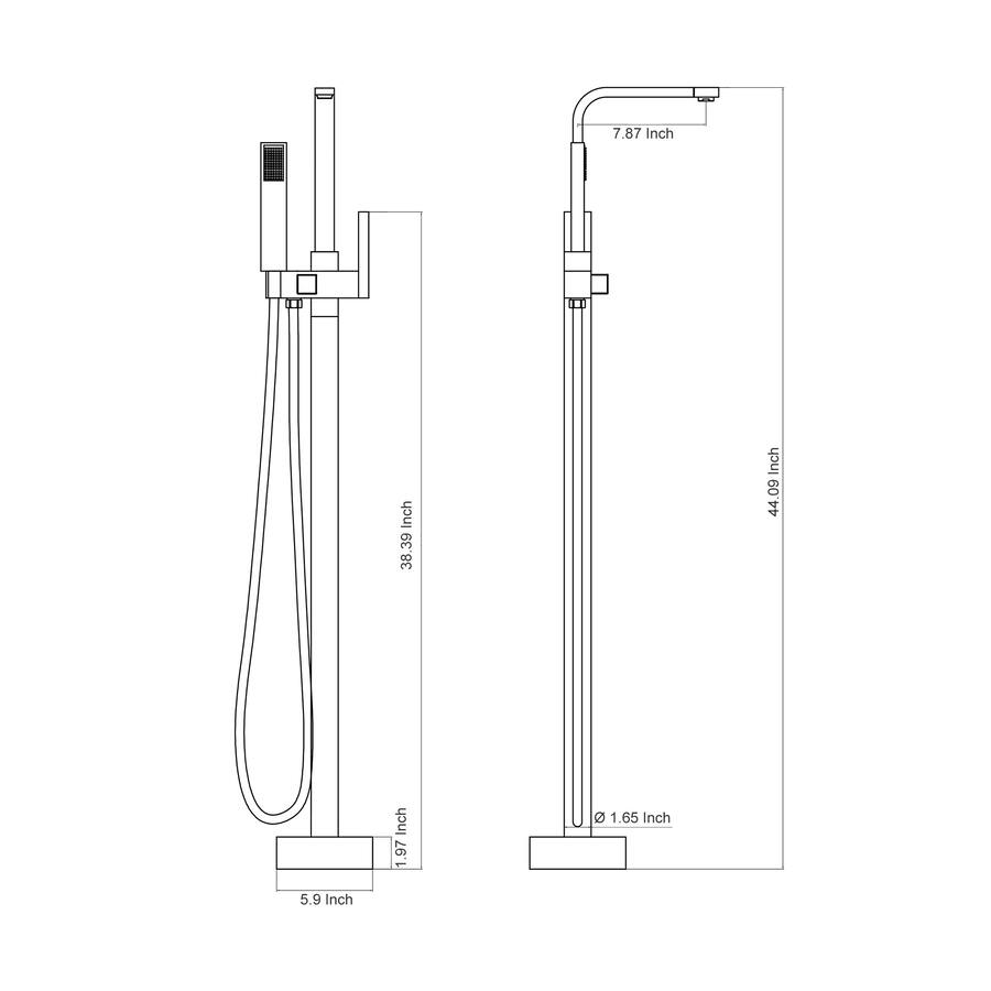 Boyel Living Modern Single Handle Freestanding Tub Faucet with Handheld ...