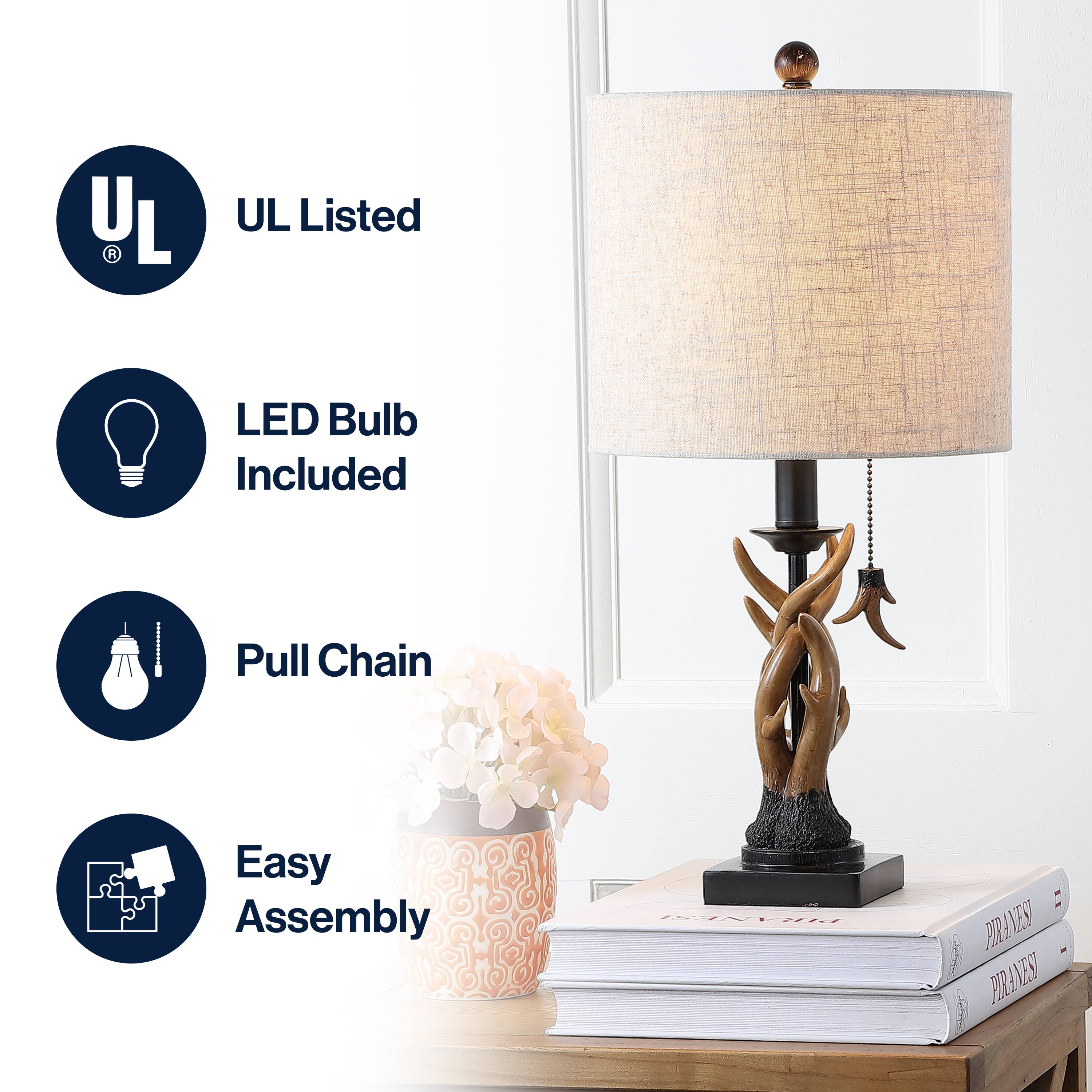 - UL Listed
- LED Bulb Included
- Pull Chain
- Easy Assembly