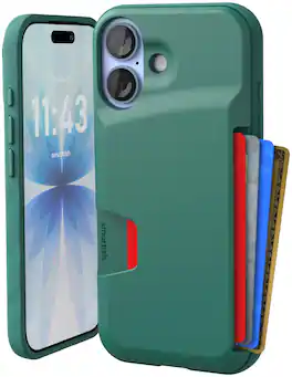 Smartish - iPhone 17 Wallet Case - Wallet Slayer Vol 1 - Slim Grip Card Holder Cover - Green - So Jaded