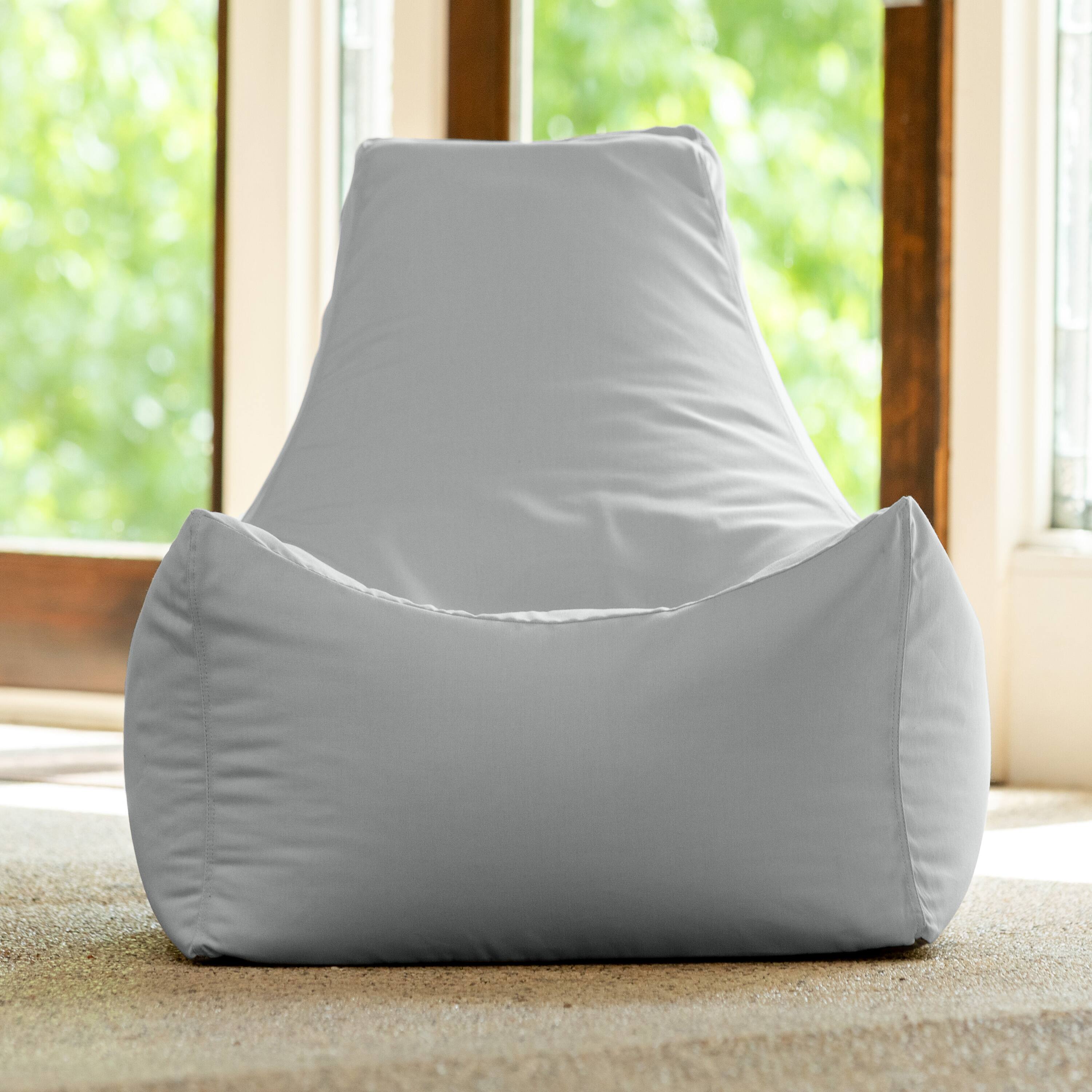 Back. Jaxx - Jaxx Juniper Outdoor Bean Bag Patio Chair & Poolside Lounge, Granite - Granite Sunbrella.