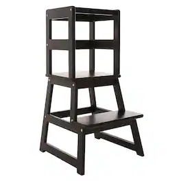 SDADI - Kids Kitchen Step Stool Holds up to 150 Pounds with Safety Rail - Black