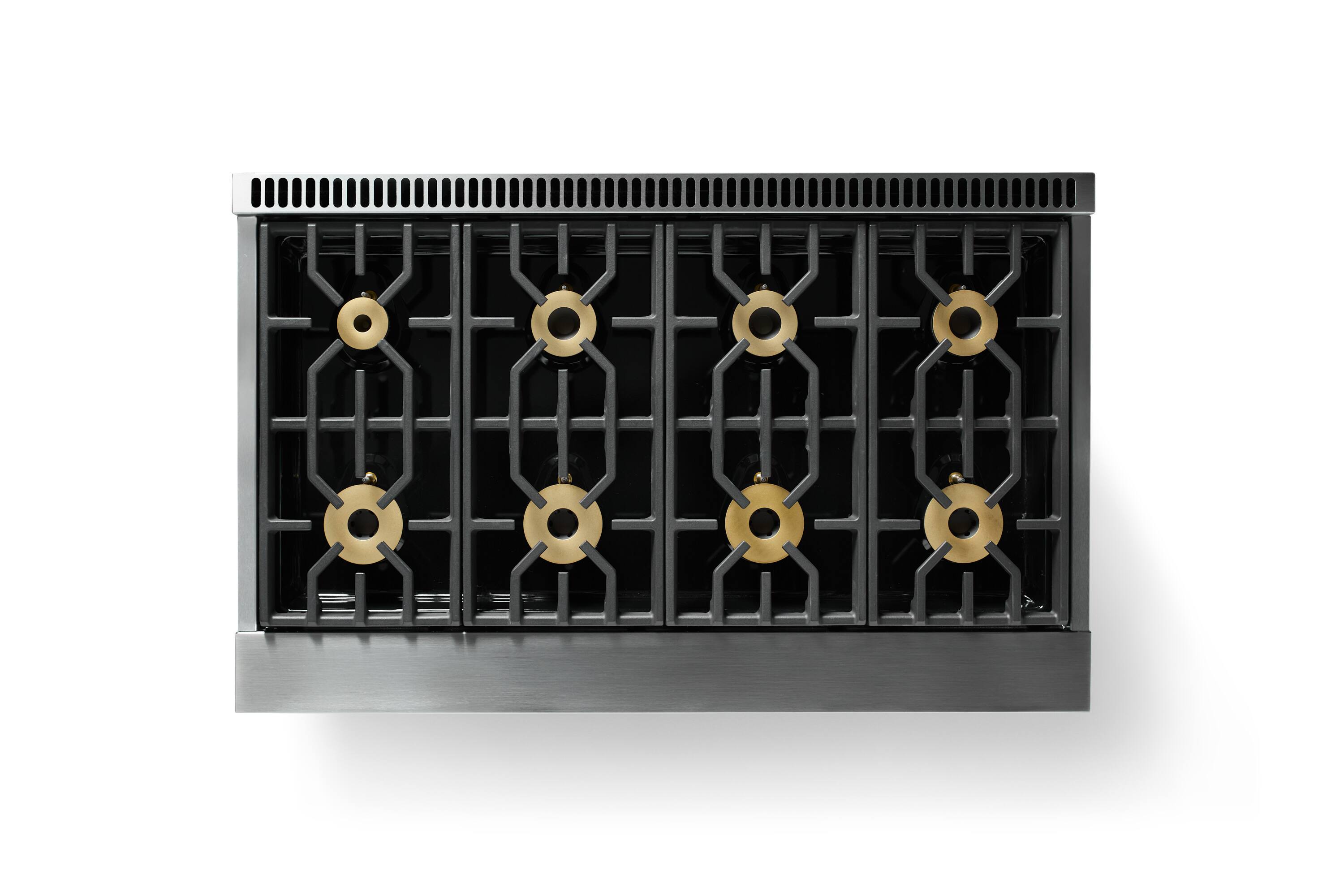 Alt View 5. Viking - 48"W. 7.3 Cu. Ft. Freestanding Sealed 8 Burner Gas Range - Daffodil - Daffodil.