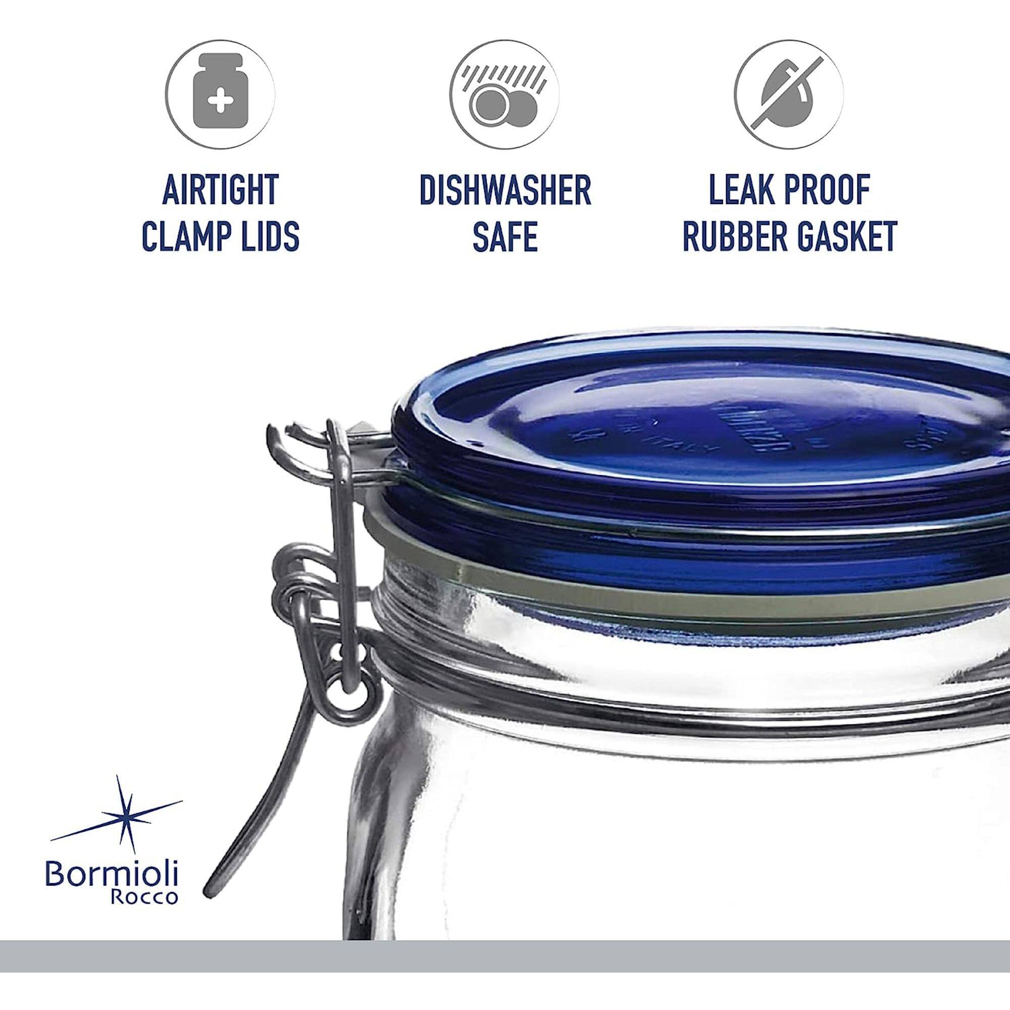 Airtight Clamp Lids Dishwasher Safe Leak Proof Rubber Gasket Bormioli Rocco