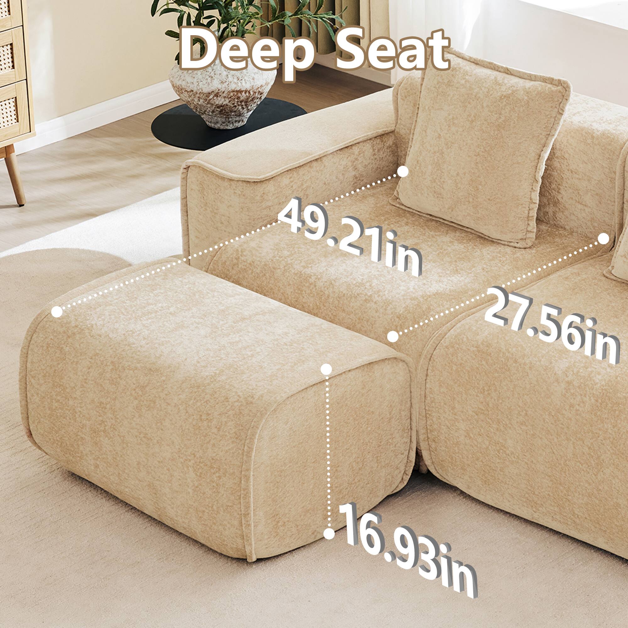 Deep Seat  
49.21in x 27.56in x 16.93in