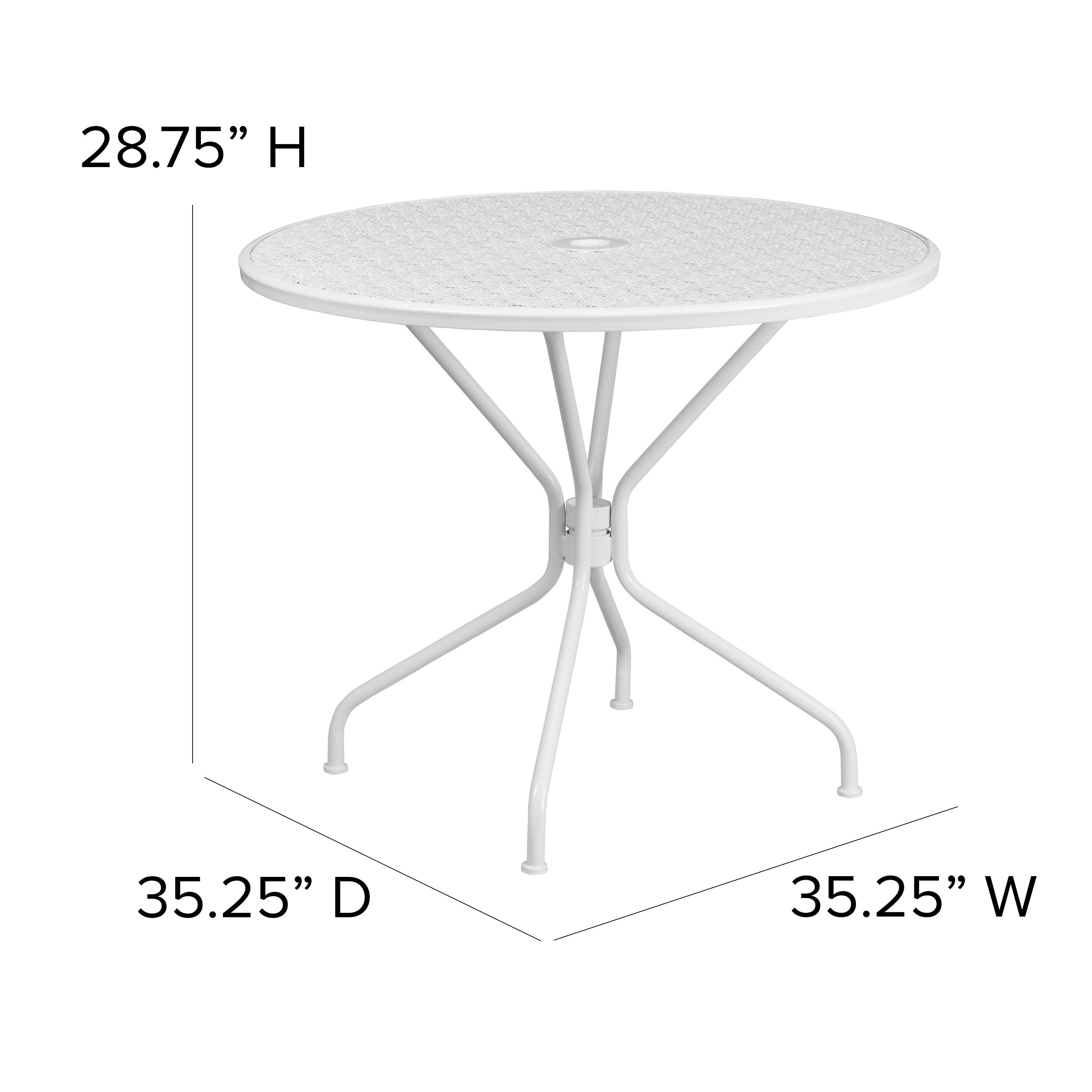 28.75" H  
35.25" D  
35.25" W