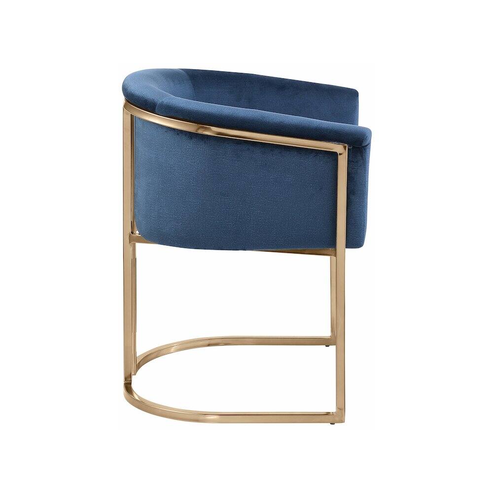 Alt View 3. Meridian Furniture - Tierra Navy Velvet Dining Chair - Blue.