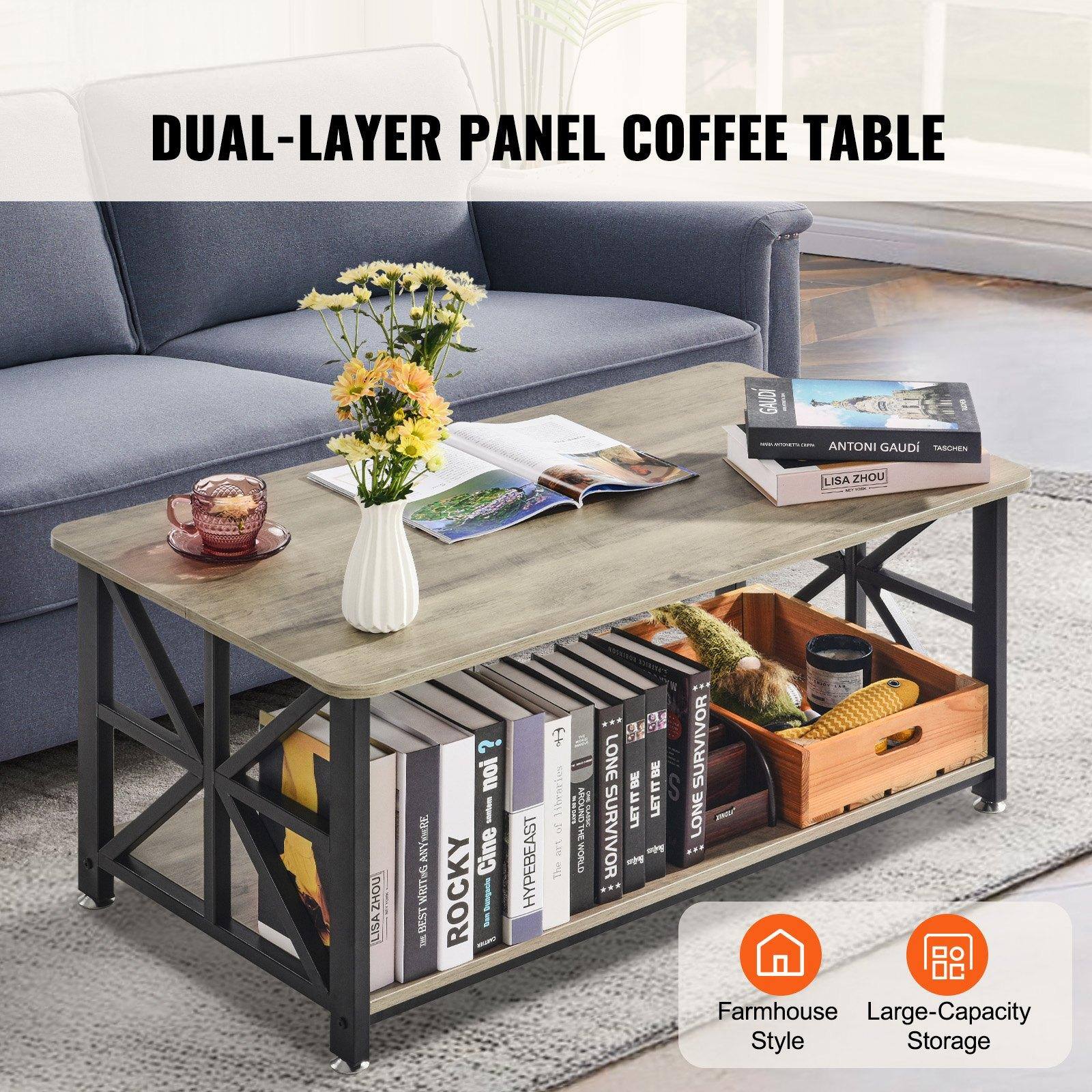 DUAL-LAYER PANEL COFFEE TABLE

Farmhouse Style
Large-Capacity Storage

Books on the table:
- ANTONI GAUDI
- LISA ZHOU
- ROCKY
- HYPEBEAST
- LET IT BE
- LONE SURVIVOR
- LET IT BE
- LONE SURVIVOR