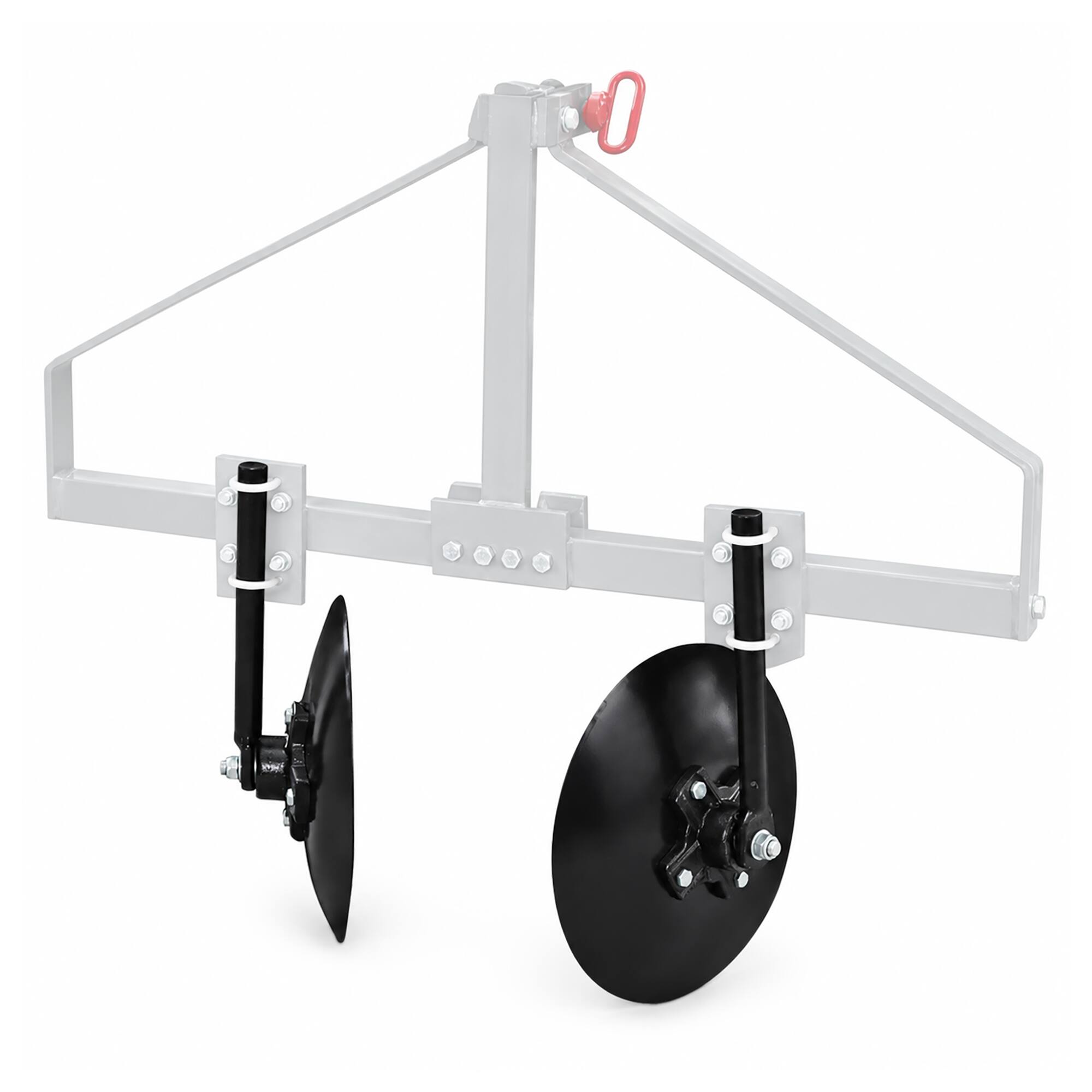 Front. Field Tuff - Field Tuff 43 Inch Disc Cultivator Garden Bedder and Hiller For 3 Point Tractor - Black.