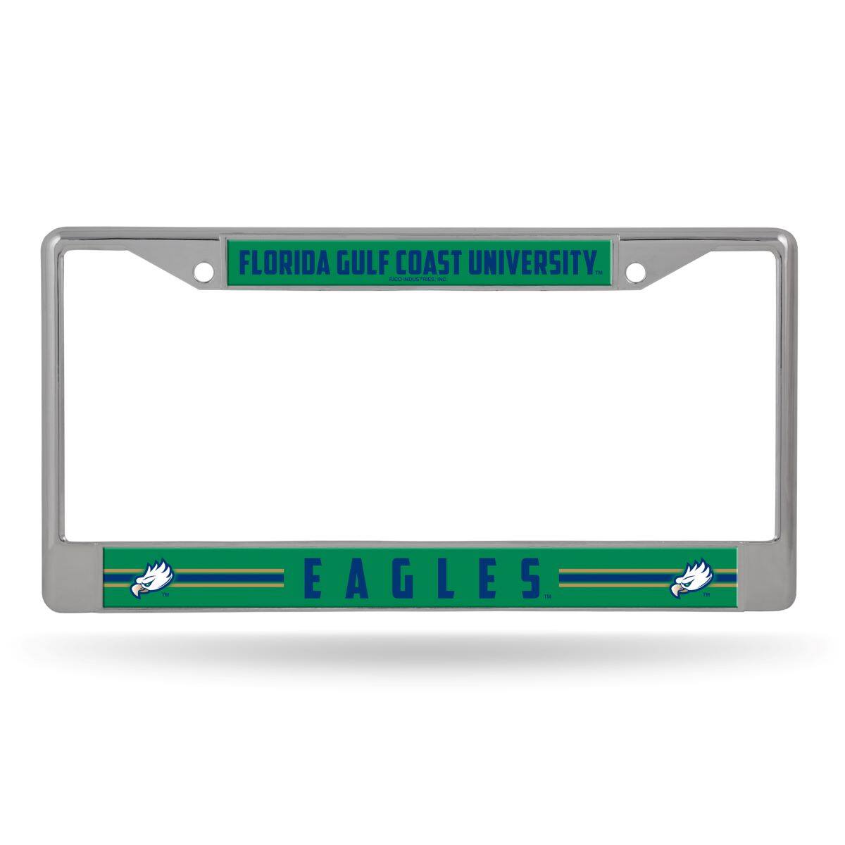 Florida Gulf Coast Eagles Chrome Metal License Plate Frame