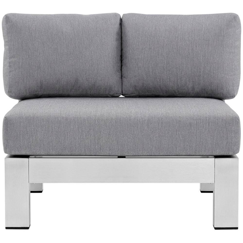 Back. Outdoor Escape - Aluminum Corner Sofa For Outdoor Patio With Backrest And Cushions - Gray.