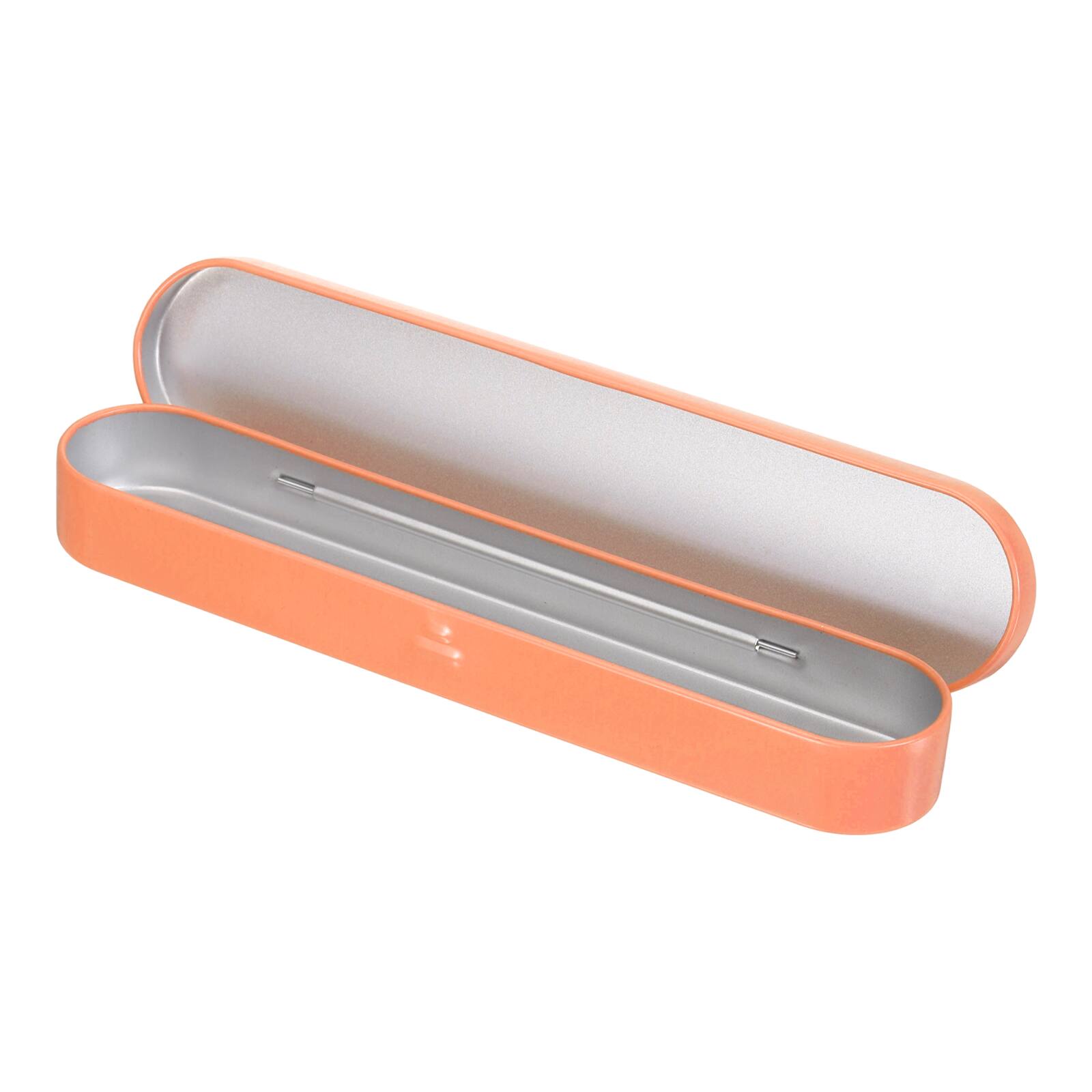 Unique Bargains - Metal Tin Box Container, 7x1.5x0.8 Inch Rectangular Hinged Lid Box, Mini Portable Storage for Drawing Pins & Pencil - Orange price history on PriceWatchPro