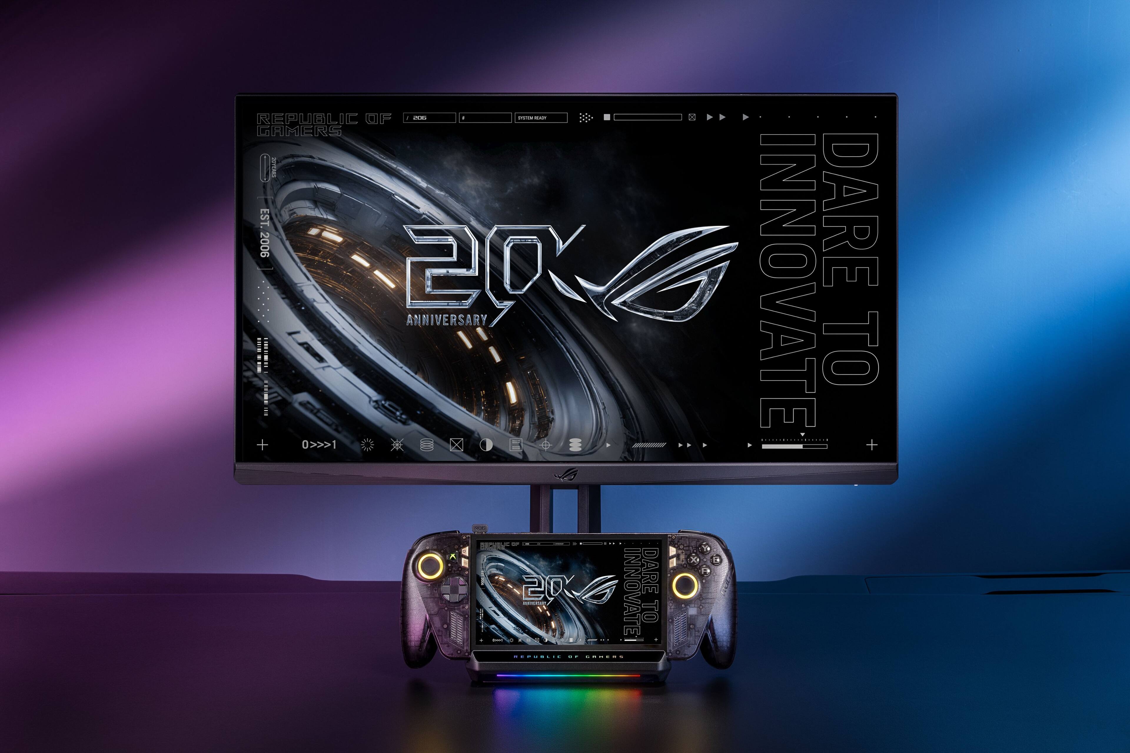 REPUBLIC OF GAMERS  
EST. 2006  
200  
DARE TO INNOVATE  
ANNIVERSARY  
0>>>1  
CID  
HIGHTMAND  
INNOVATE  
HERCOLLE  
CHEERE