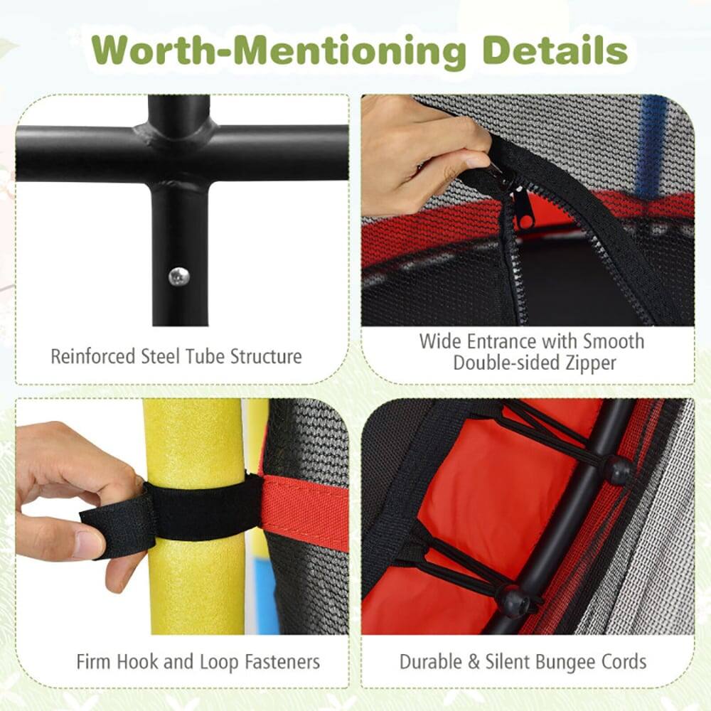 Worth-Mentioning Details

- Reinforced Steel Tube Structure
- Wide Entrance with Smooth Double-sided Zipper
- Firm Hook and Loop Fasteners
- Durable & Silent Bungee Cords
