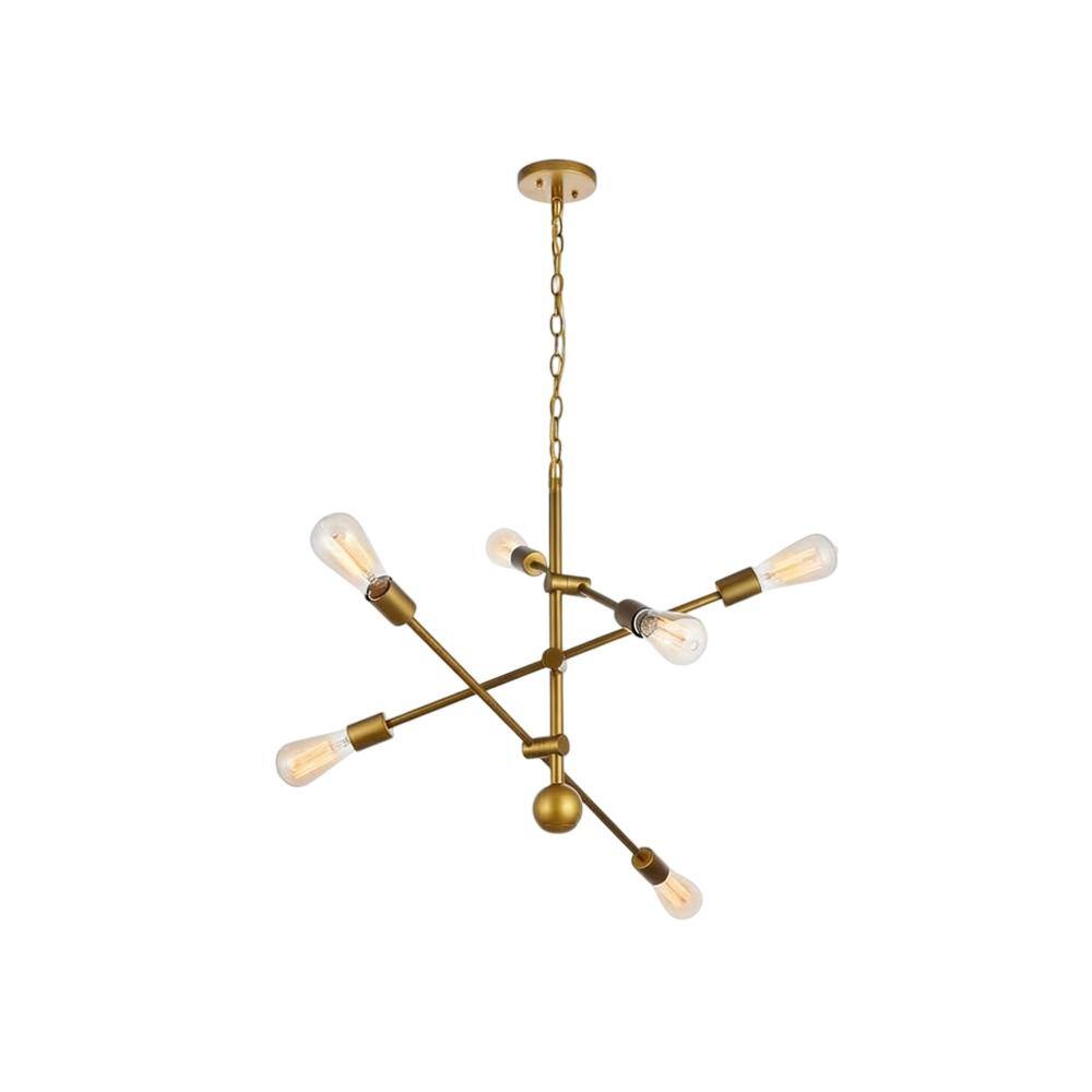 Living District - Axel 6 Lights Pendant - Brass price history on PriceWatchPro