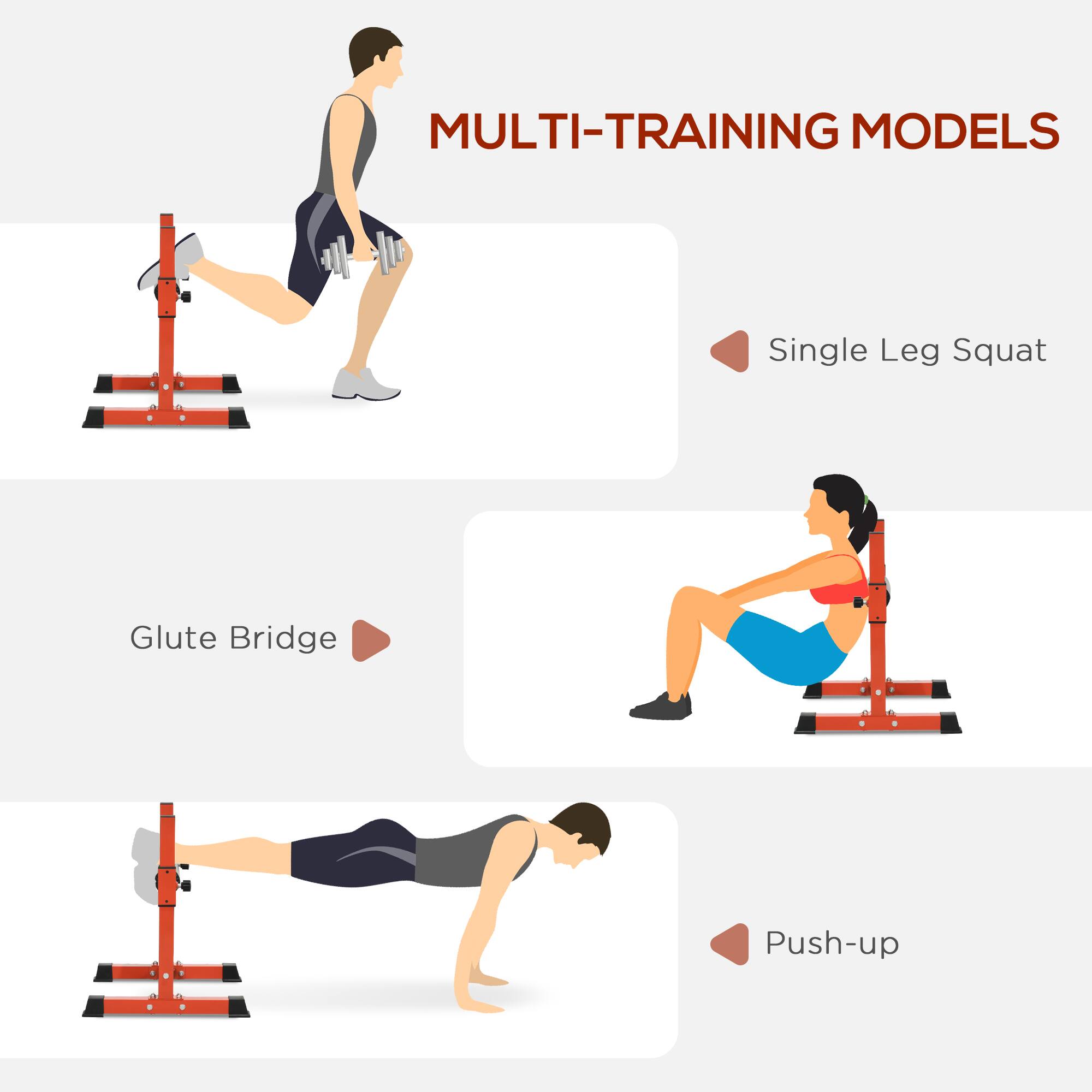 MULTI-TRAINING MODELS

- Single Leg Squat
- Glute Bridge
- Push-up