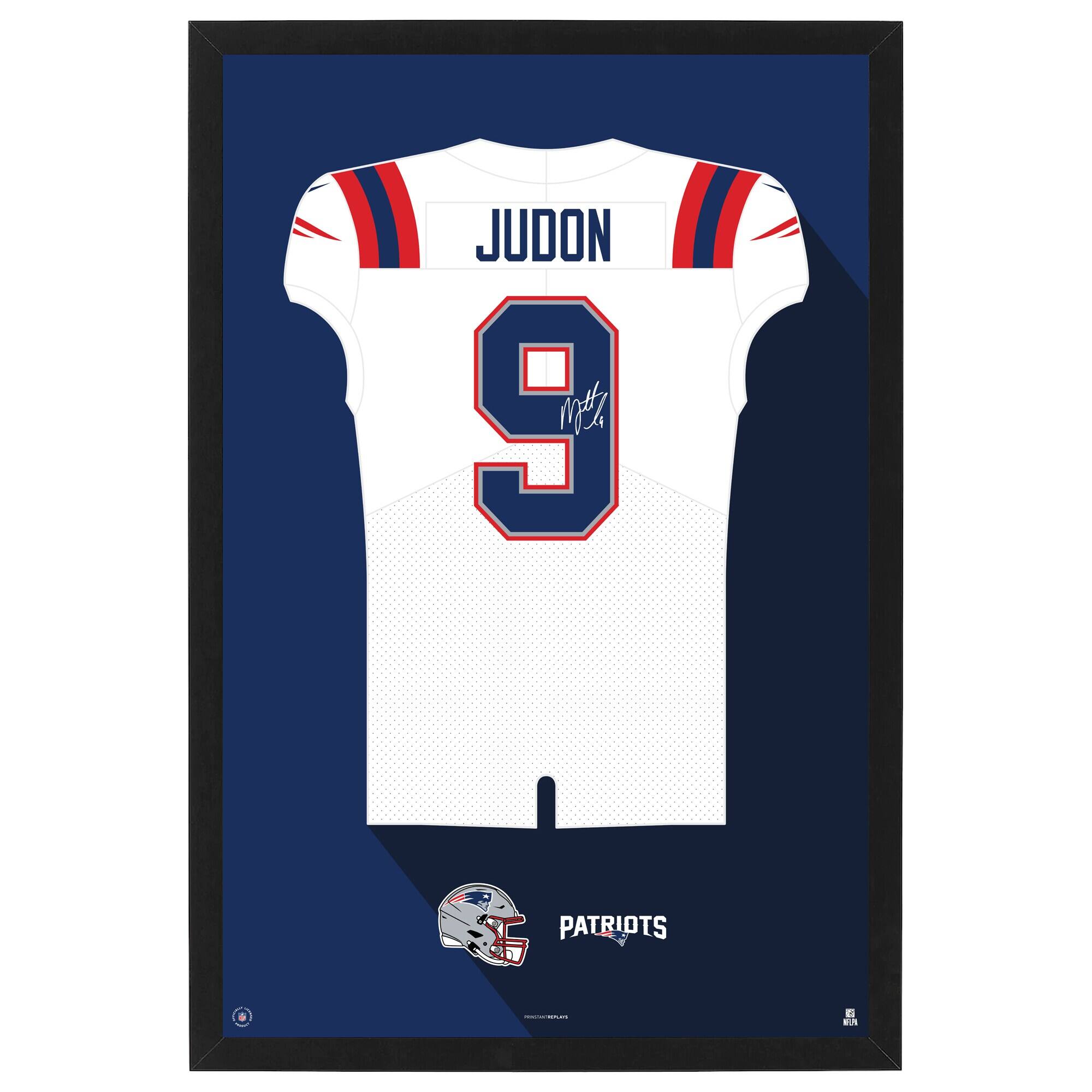 Matthew Judon Away Jersey Framed Art Print