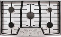LG - 36" Built-In Gas Cooktop with 5 Burners and Superboil - Stainless Steel - Front_Zoom