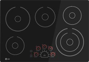 LG - 30" Built-In Electric Cooktop with Hot Surface Indicator and Warming Zone - Black - Front_Zoom