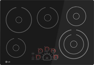 LG - 30" Built-In Electric Cooktop with 5 elements and Warming Zone - Black - Front_Zoom