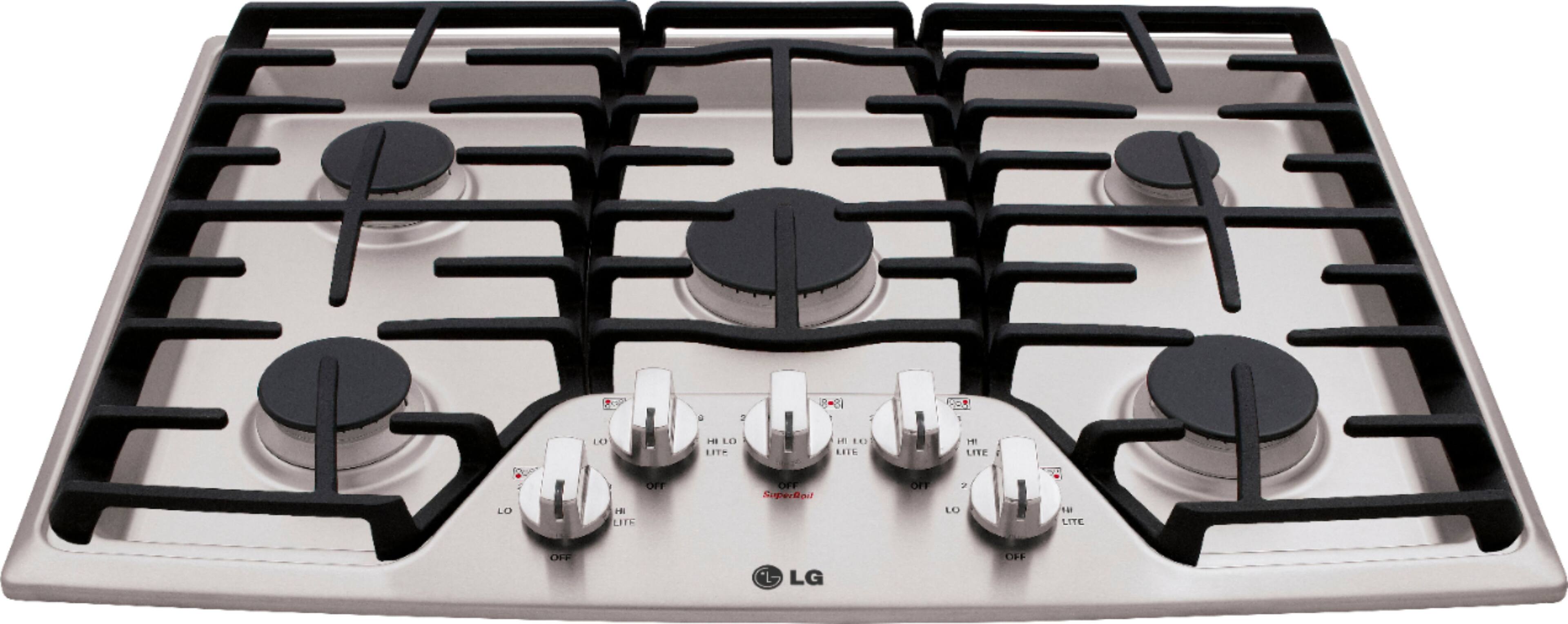 Alt View 12. LG - 30" Built-In Gas Cooktop with 5 Burners and Superboil - Stainless Steel.
