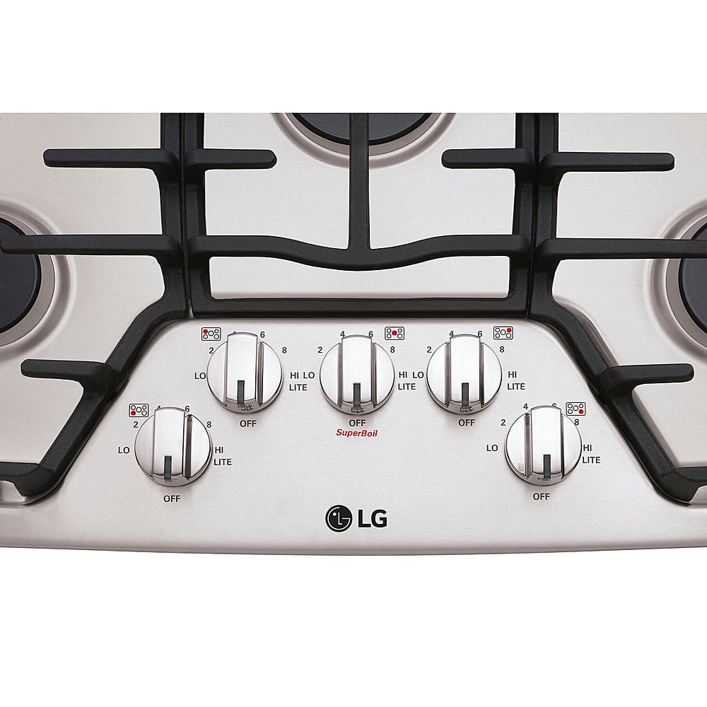 Alt View 13. LG - 30" Built-In Gas Cooktop with 5 Burners and Superboil - Stainless Steel.