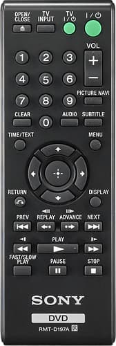 Remote Control. Sony - DVD Player with HD Upconversion - Black.