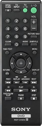 Remote Control. Sony - DVD Player with HD Upconversion - Black.