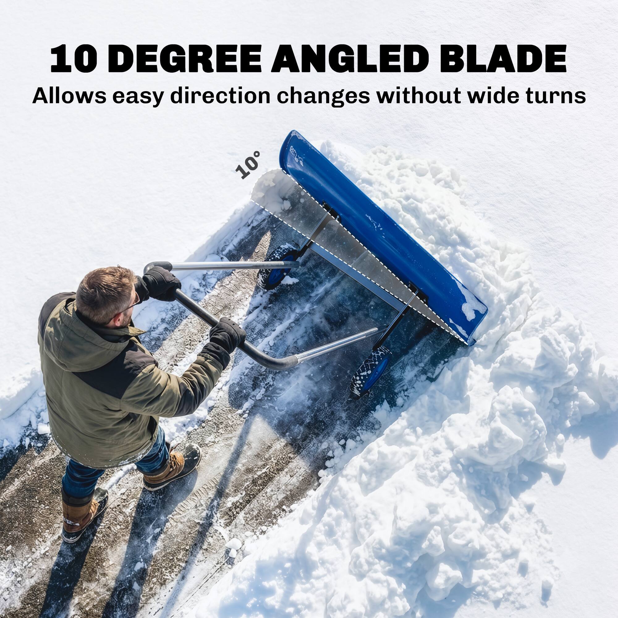 10 DEGREE ANGLED BLADE  
Allows easy direction changes without wide turns