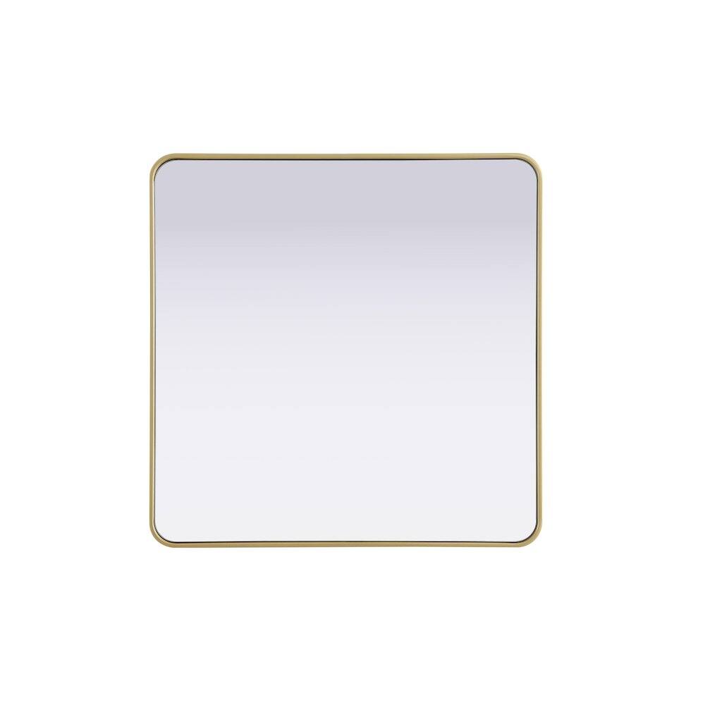 Alt View 4. Elegant Decor - Contour Metal Rectangle Mirror 36x36 in Brass - Brass.