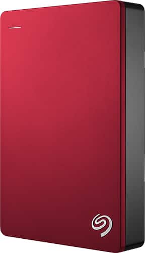 Seagate - Backup Plus 4TB External USB 3.0/2.0 Portable Hard Drive - Red - Larger Front