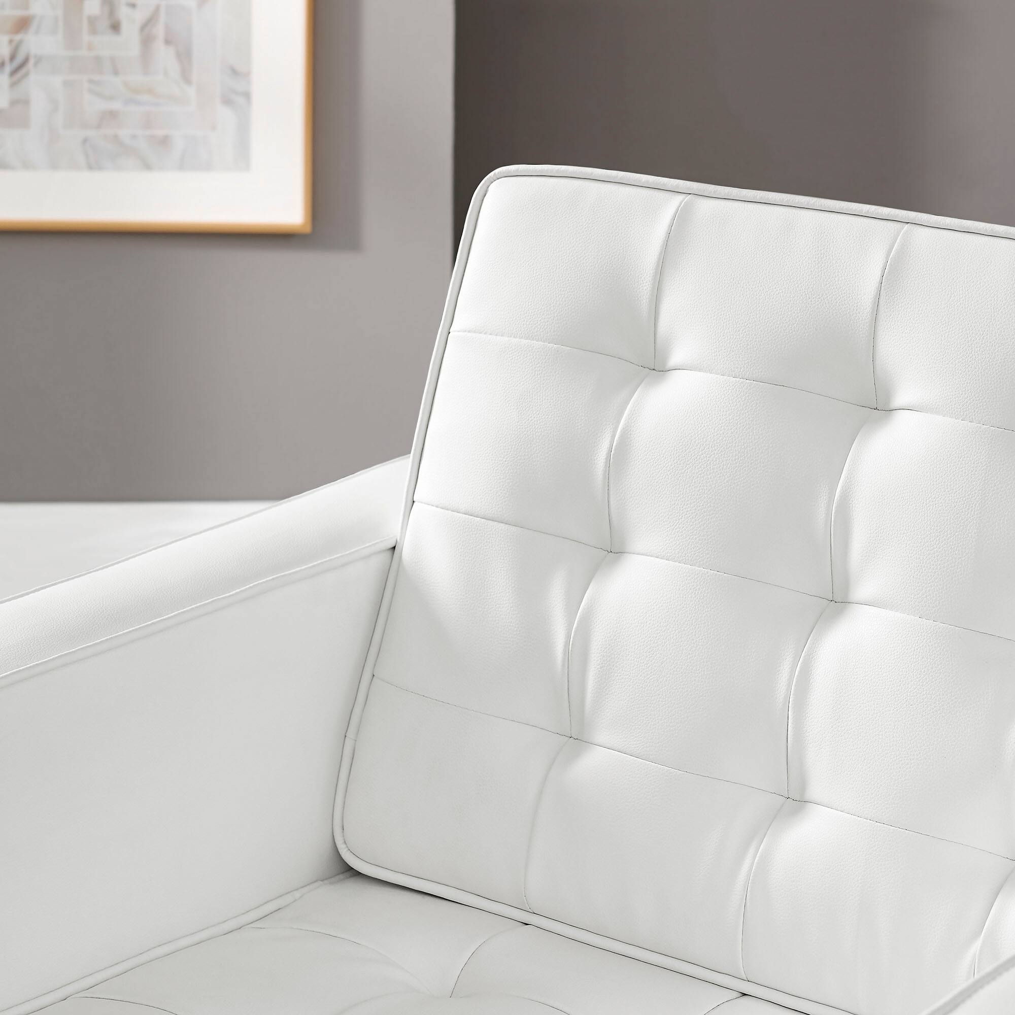 Alt View 4. Modway - Loft Tufted Vegan Leather Armchair by Modway - White.