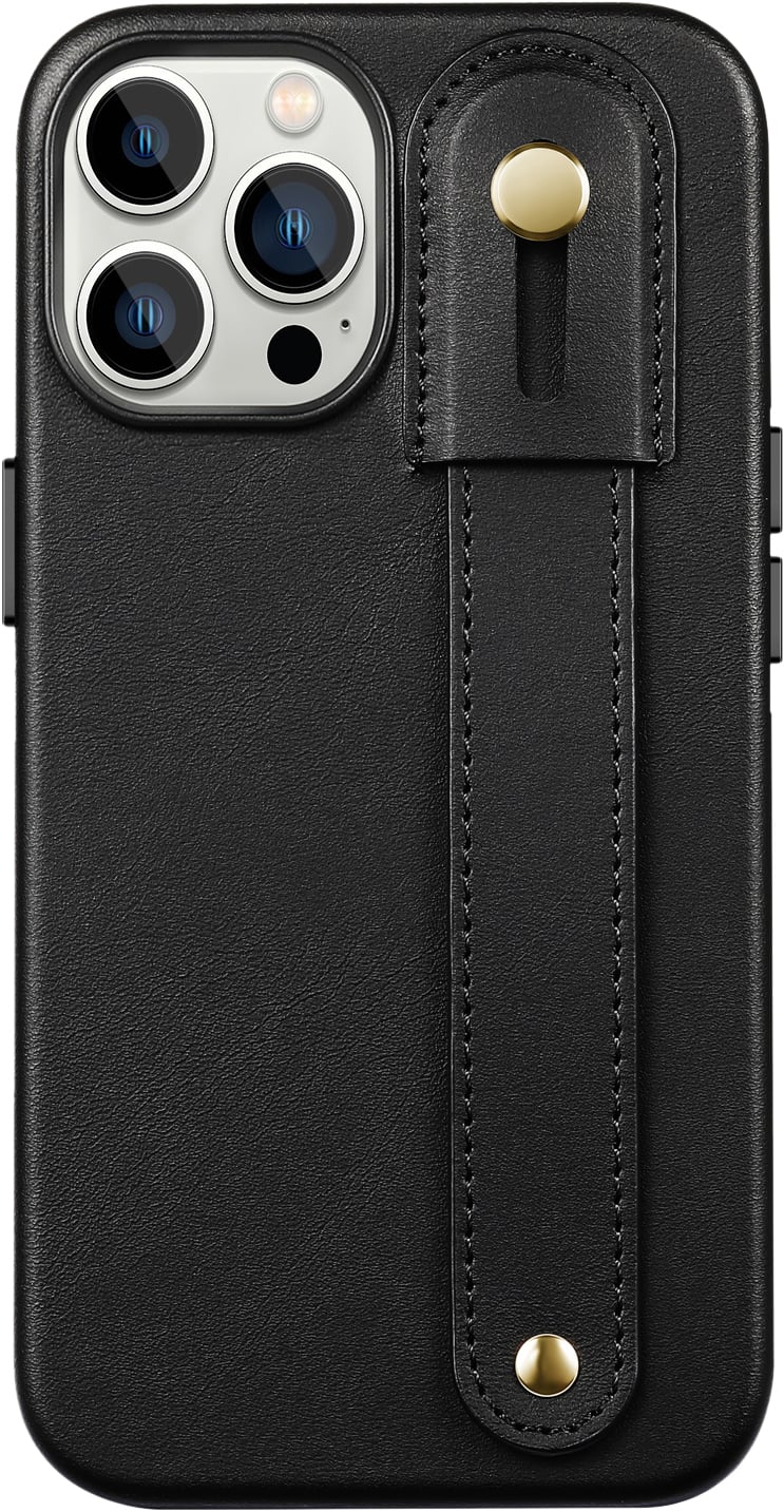 Front. SaharaCase - FingerGrip Series Case for Apple iPhone 14 Pro Max - Black.