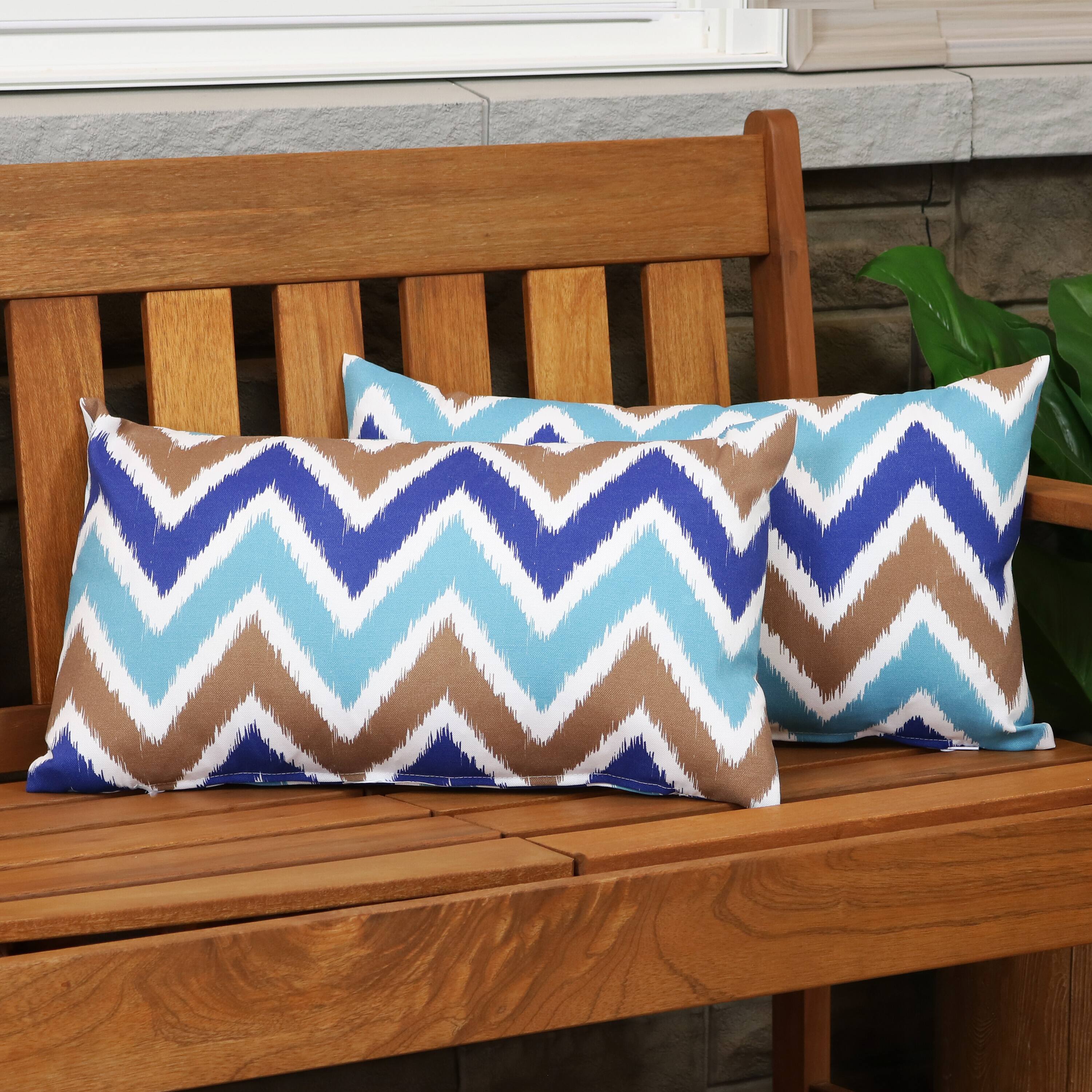Alt View 3. Sunnydaze - Lumbar Throw Pillow Cover - 20 in - Set of 2 - Chevron Bliss.
