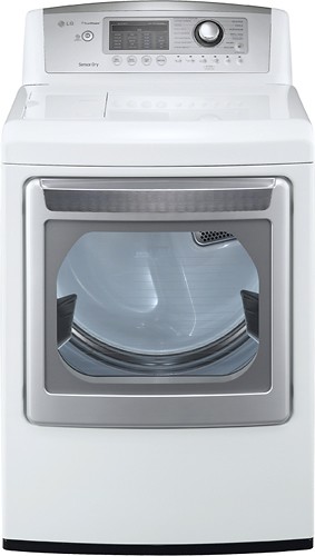  LG - SteamDryer 7.3 Cu. Ft. 14-Cycle Ultra-Large Capacity Steam Gas Dryer - White