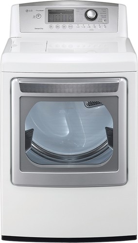  LG - SteamDryer 7.3 Cu. Ft. 14-Cycle Ultra-Large Capacity Steam Electric Dryer - White