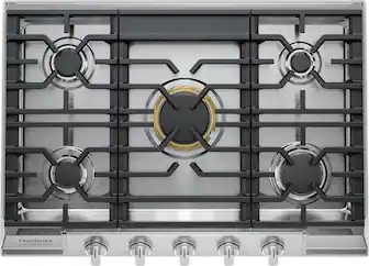 Frigidaire - 30 in. Wide 5 Burners Built-In Gas Cooktop - Stainless Steel