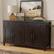 Front. Simpli Home - Connaught 67 inch Wide Solid Wood Large Sideboard Buffet Storage Cabinet - Dark Chestnut Brown.