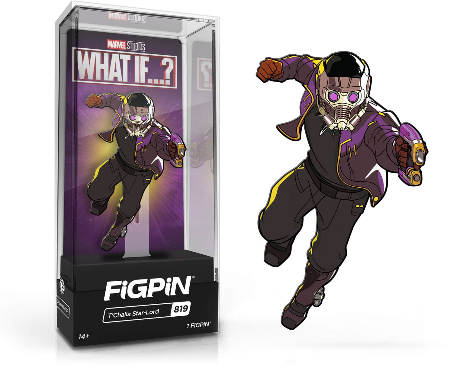 PopMarket - FiGPiN - Marvel What If...? - T'Challa Star-Lord Enamel Pin (819) - COLLECTABLES - Multicolor