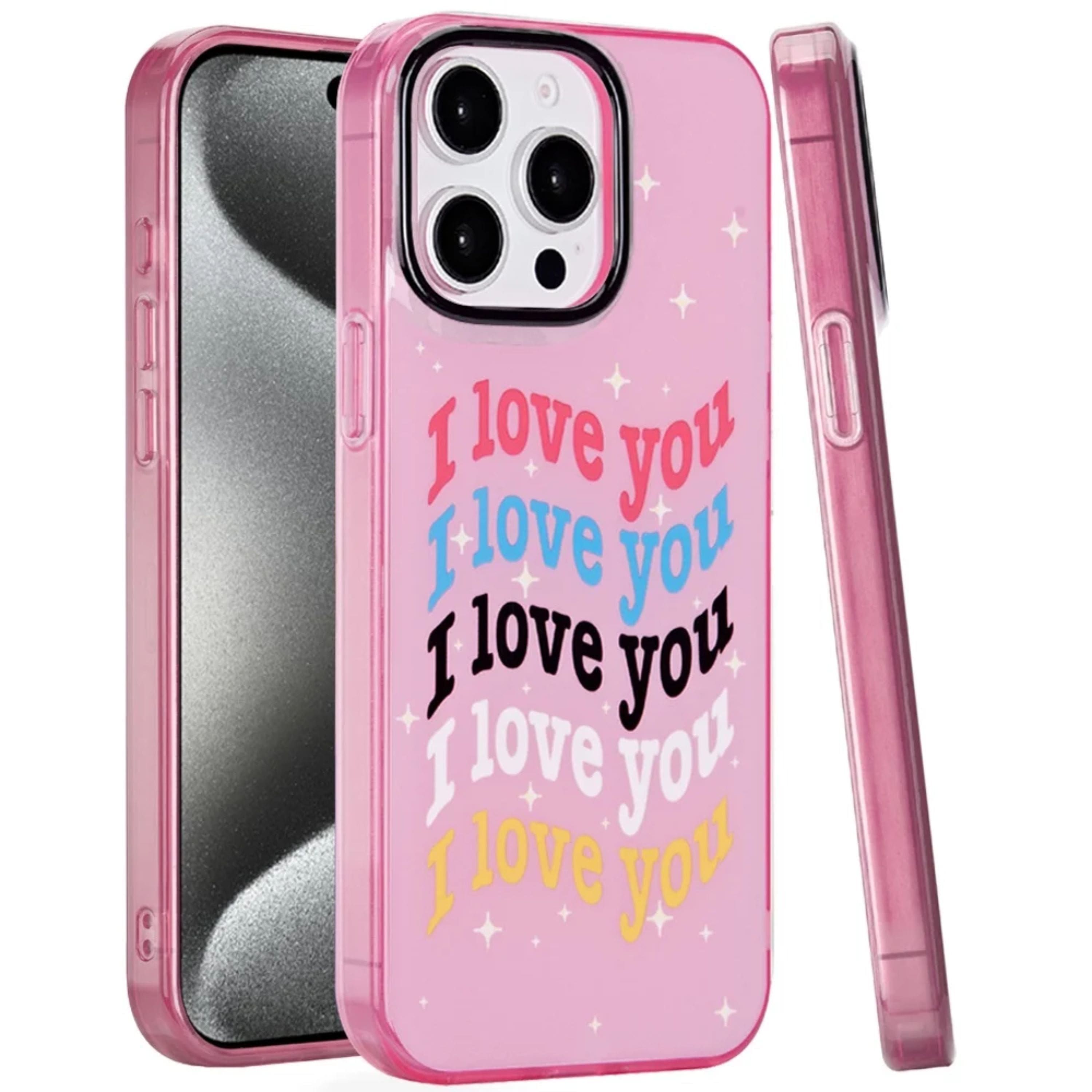 Kitcheniva - Dual Layer TPU Protective Case With Tempered Glass For iPhone 15 Pro Max I Love You - Multicolor price history on PriceWatchPro