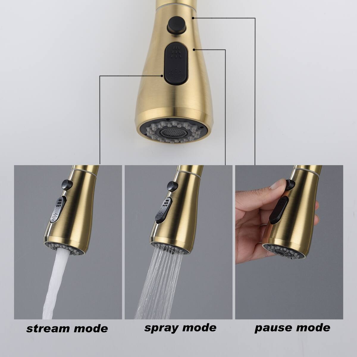 stream mode  
spray mode  
pause mode