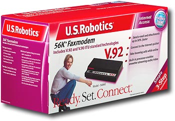 Best Buy: U.S. Robotics 56K V.92 External Data/Fax Modem USR5686E