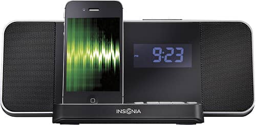 Front. Insignia™ - Docking Clock Radio for Apple® iPod® and iPhone® - Black.