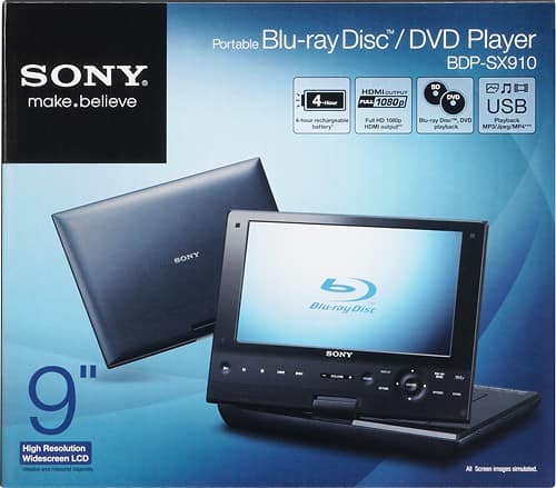 Best Buy Sony 9 Widescreen Portable Blu Ray Player psx910