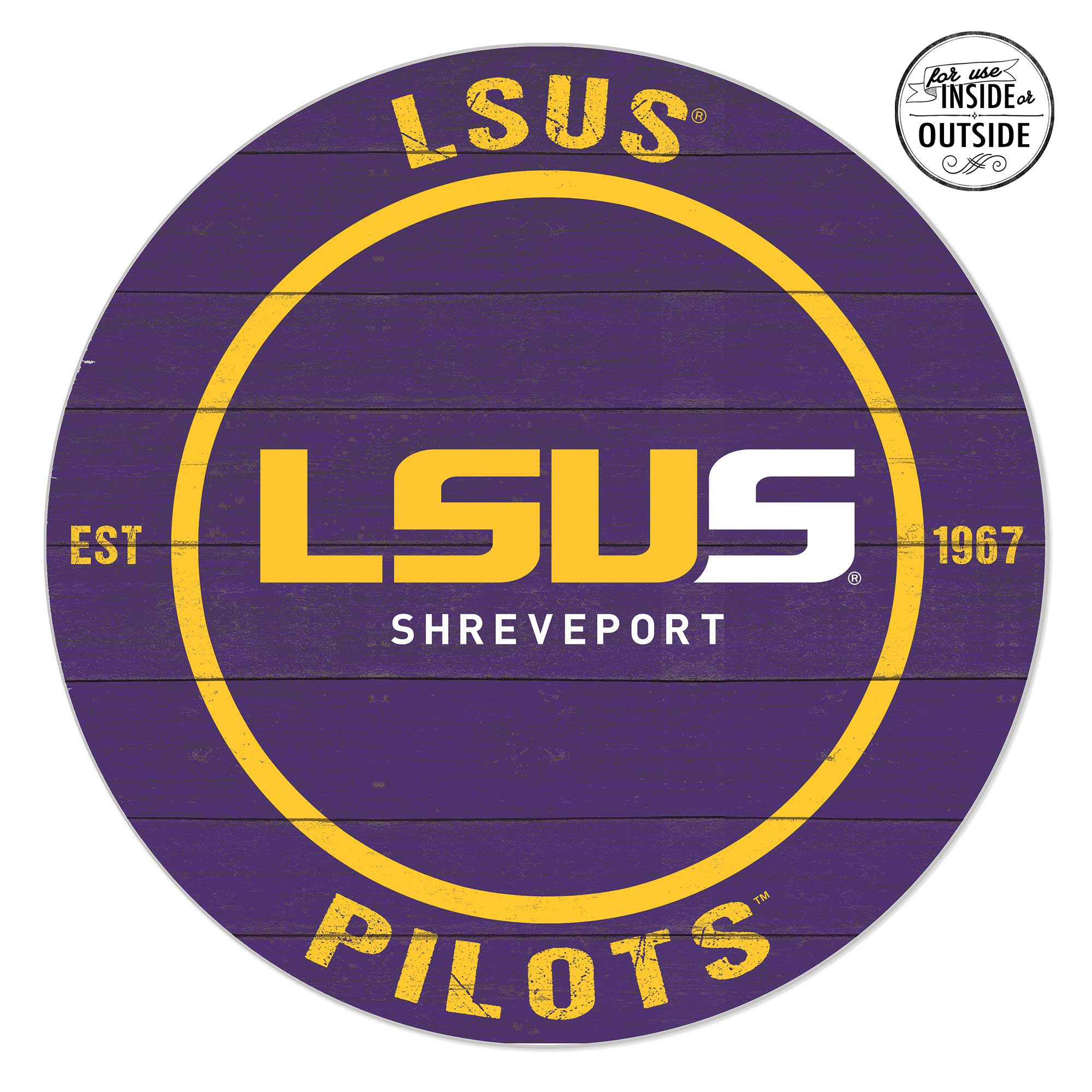 LSU Shreveport Pilots 20" x 20" Indoor/Outdoor Circle Sign