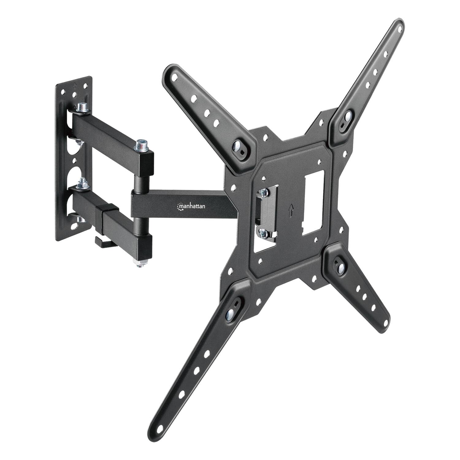 Left. Manhattan - Full-Motion TV Wall Mount for 23" to 55" TVs, 400 x 400 Max VESA, Holds up to 66 Lbs - Black.